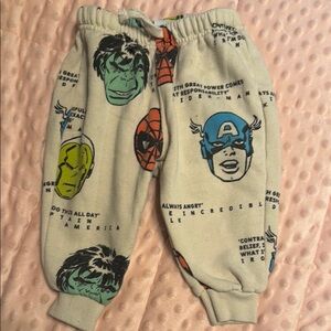 Zara Marvel Jogger Sweatpants Light Gray